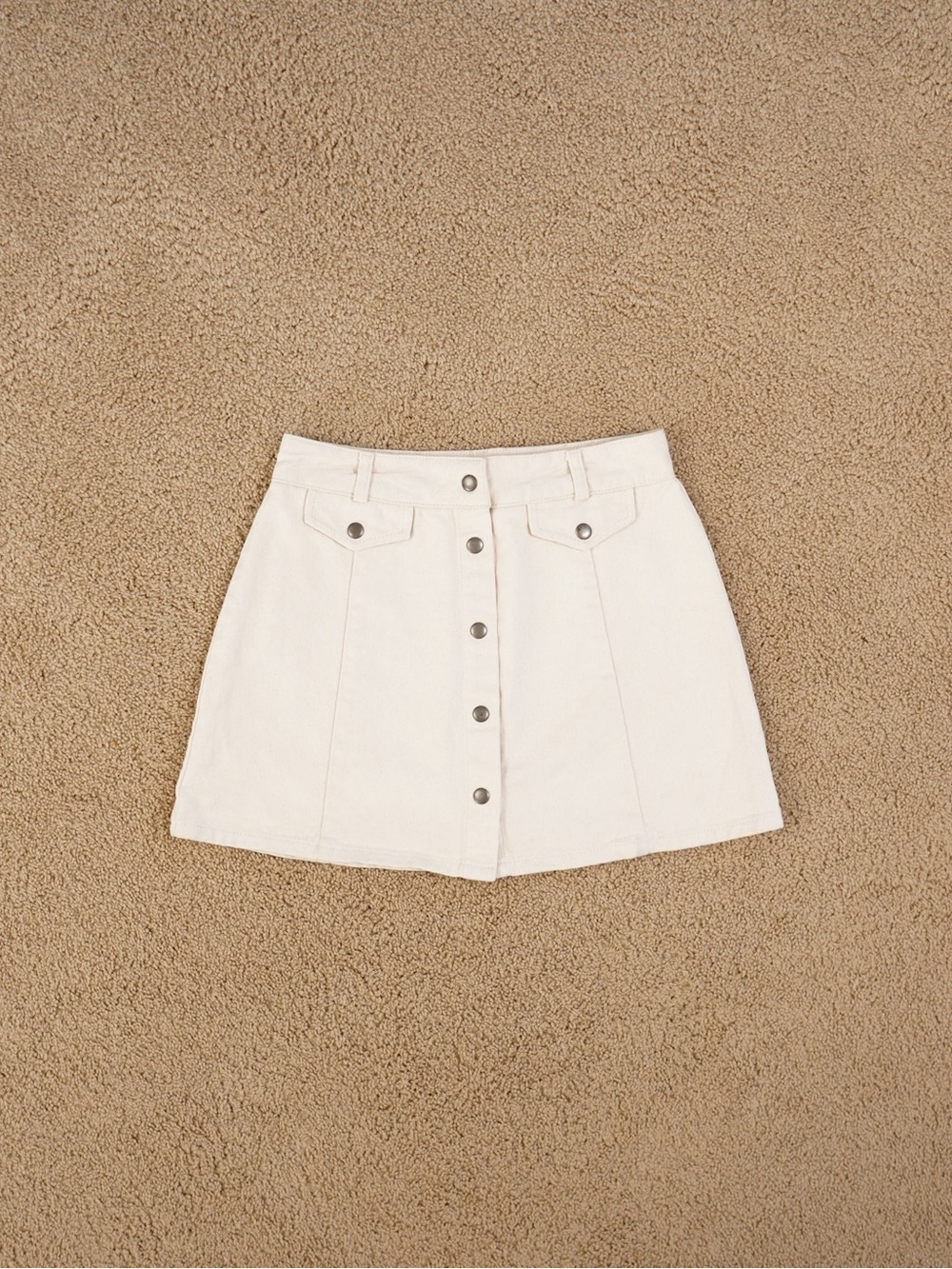 BDG Urban Outfitters Cream Button-Front Mini Skirt